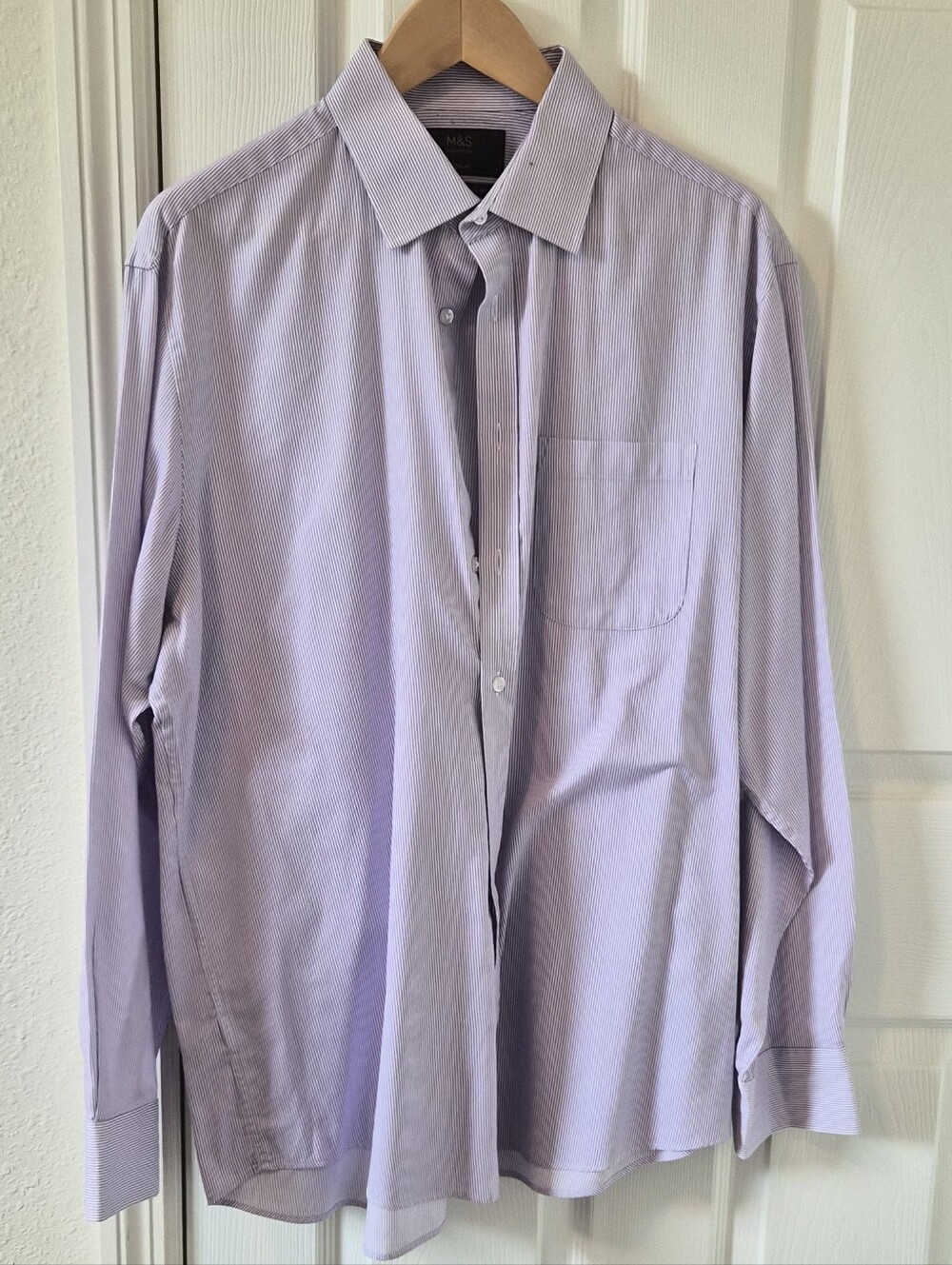 Marks & Spencer Lavender Pinstripe Dress Shirt